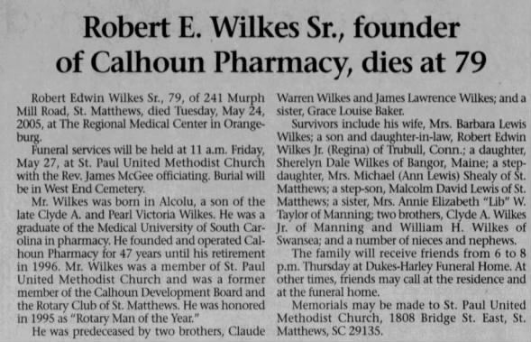 Obituary for Robert Edwin Wilkes (Aged 79)